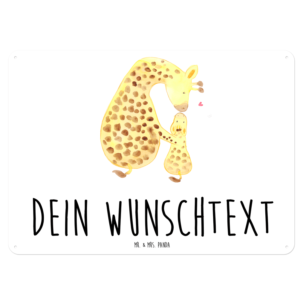 Personalisiertes Blechschild Giraffe mit Kind Blechschild, Metallschild, Geschenk Schild, Schild, Magnet-Metall-Schild, Deko Schild, Wandschild, Wand-Dekoration, Türschild, Afrika, Wildtiere, Giraffe, Kind, Mutter, Mama, Tochter, Sohn, Lieblingsmensch