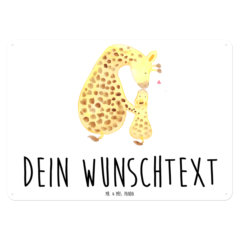 Personalisiertes Blechschild Giraffe mit Kind Blechschild, Metallschild, Geschenk Schild, Schild, Magnet-Metall-Schild, Deko Schild, Wandschild, Wand-Dekoration, Türschild, Afrika, Wildtiere, Giraffe, Kind, Mutter, Mama, Tochter, Sohn, Lieblingsmensch