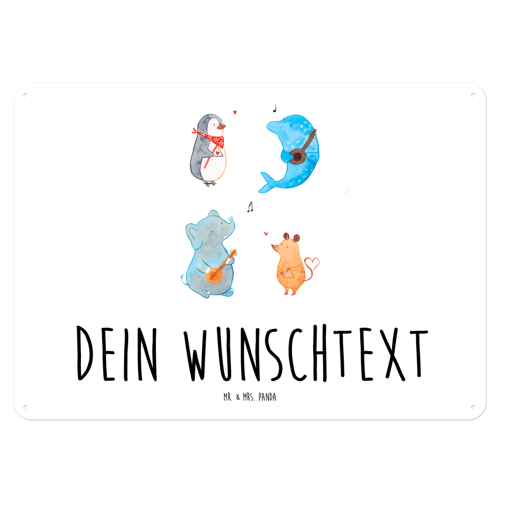 Personalisiertes Blechschild Big Band Blechschild, Metallschild, Geschenk Schild, Schild, Magnet-Metall-Schild, Deko Schild, Wandschild, Wand-Dekoration, Türschild, Tiermotive, Gute Laune, lustige Sprüche, Tiere, Hund, Pinguin, Maus, Elefant, Delfin, Gitarre, Band, Triangel, Musikanten, Musik