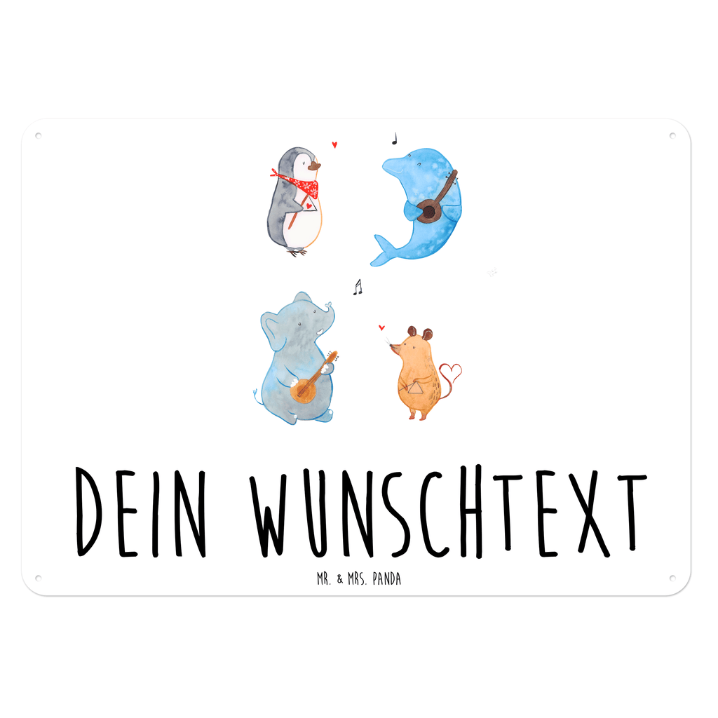 Personalisiertes Blechschild Big Band Blechschild, Metallschild, Geschenk Schild, Schild, Magnet-Metall-Schild, Deko Schild, Wandschild, Wand-Dekoration, Türschild, Tiermotive, Gute Laune, lustige Sprüche, Tiere, Hund, Pinguin, Maus, Elefant, Delfin, Gitarre, Band, Triangel, Musikanten, Musik
