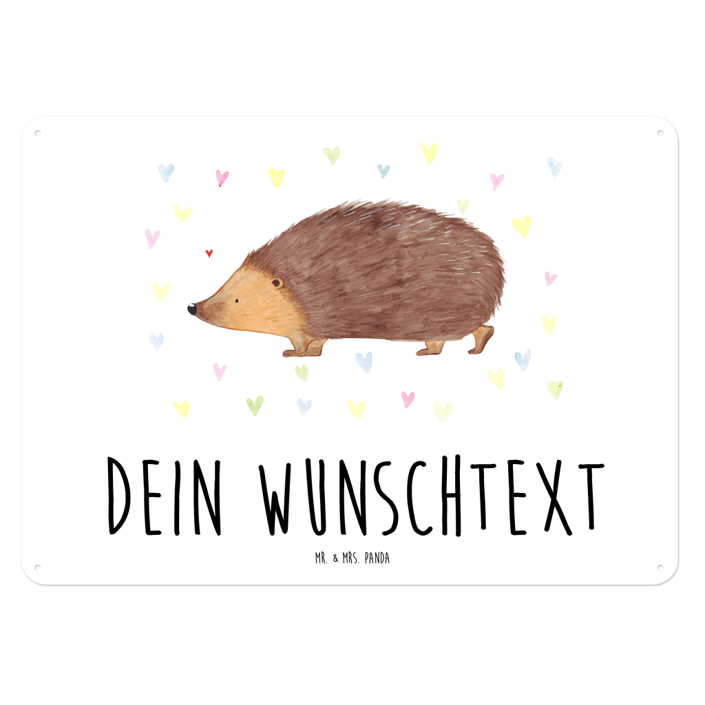 Personalisiertes Blechschild Igel Herzen Blechschild, Metallschild, Geschenk Schild, Schild, Magnet-Metall-Schild, Deko Schild, Wandschild, Wand-Dekoration, Türschild, süße Tiermotive, gute Laune, lustige Sprüche, Tiere, Liebe, Herz, Herzen, Igel, Vertrauen, Kuss, Leben