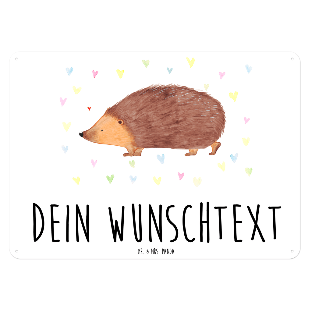 Personalisiertes Blechschild Igel Herzen Blechschild, Metallschild, Geschenk Schild, Schild, Magnet-Metall-Schild, Deko Schild, Wandschild, Wand-Dekoration, Türschild, süße Tiermotive, gute Laune, lustige Sprüche, Tiere, Liebe, Herz, Herzen, Igel, Vertrauen, Kuss, Leben
