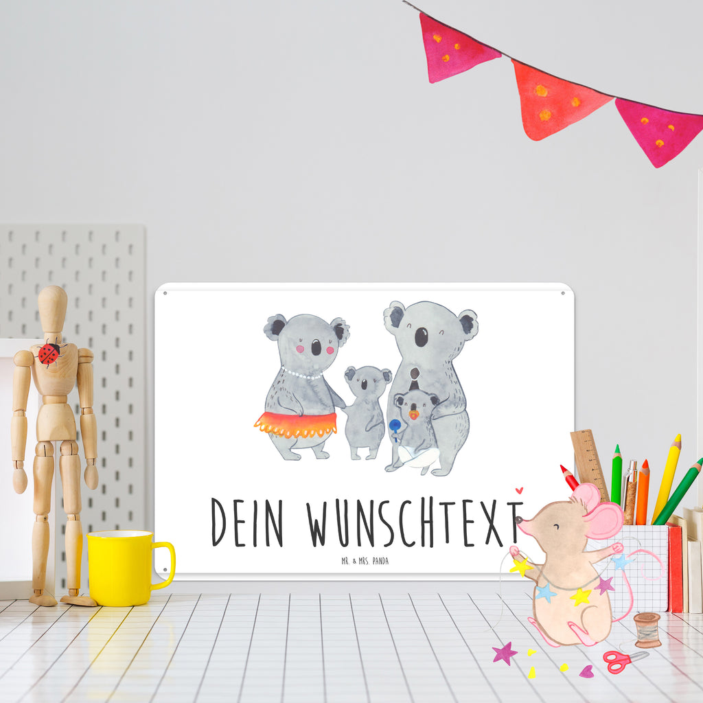 Personalisiertes Blechschild Koala Familie Blechschild, Metallschild, Geschenk Schild, Schild, Magnet-Metall-Schild, Deko Schild, Wandschild, Wand-Dekoration, Türschild, Familie, Vatertag, Muttertag, Bruder, Schwester, Mama, Papa, Oma, Opa, Koala, Koalas, Family, Kinder, Geschwister, Familienleben