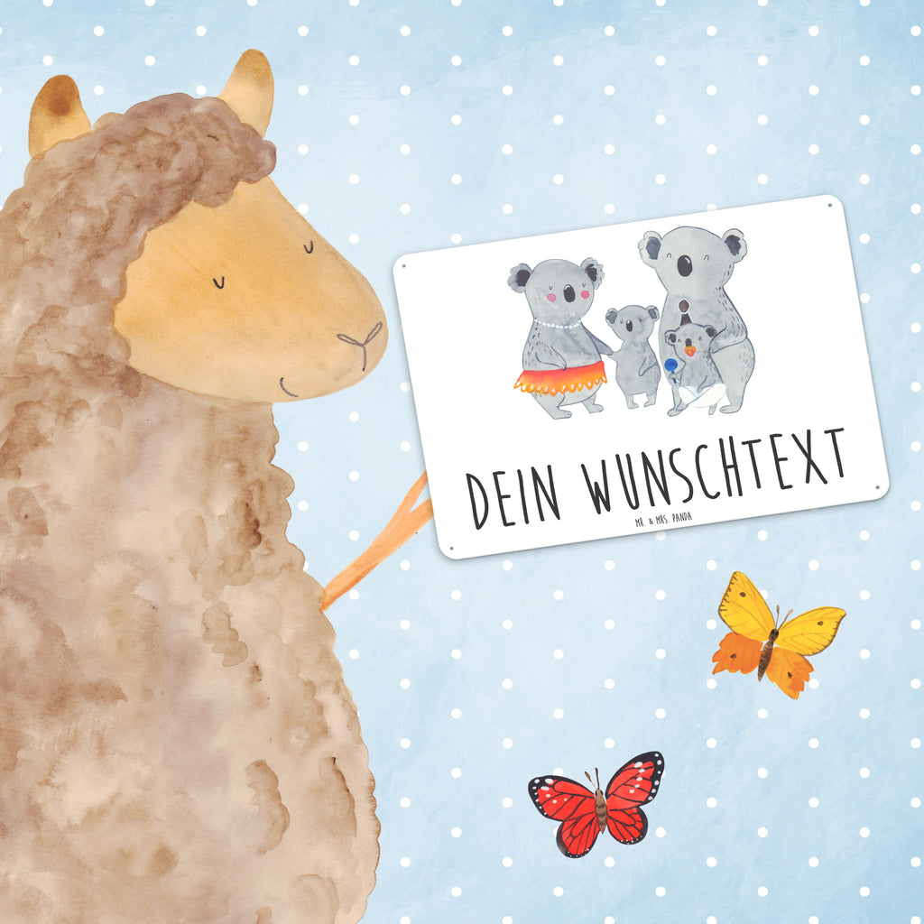 Personalisiertes Blechschild Koala Familie Blechschild, Metallschild, Geschenk Schild, Schild, Magnet-Metall-Schild, Deko Schild, Wandschild, Wand-Dekoration, Türschild, Familie, Vatertag, Muttertag, Bruder, Schwester, Mama, Papa, Oma, Opa, Koala, Koalas, Family, Kinder, Geschwister, Familienleben