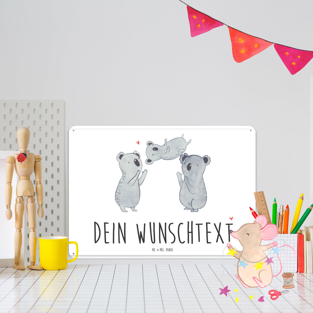 Personalisiertes Blechschild Koala Feiern Sich Blechschild, Metallschild, Geschenk Schild, Schild, Magnet-Metall-Schild, Deko Schild, Wandschild, Wand-Dekoration, Türschild, Geburtstag, Geburtstagsgeschenk, Geschenk, Koala, Familie, Kind, Eltern, Herz, Liebe