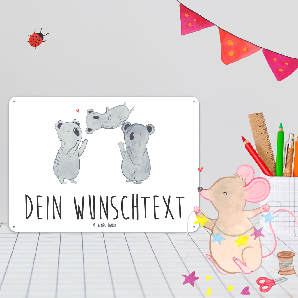 Personalisiertes Blechschild Koala Feiern Sich Blechschild, Metallschild, Geschenk Schild, Schild, Magnet-Metall-Schild, Deko Schild, Wandschild, Wand-Dekoration, Türschild, Geburtstag, Geburtstagsgeschenk, Geschenk, Koala, Familie, Kind, Eltern, Herz, Liebe