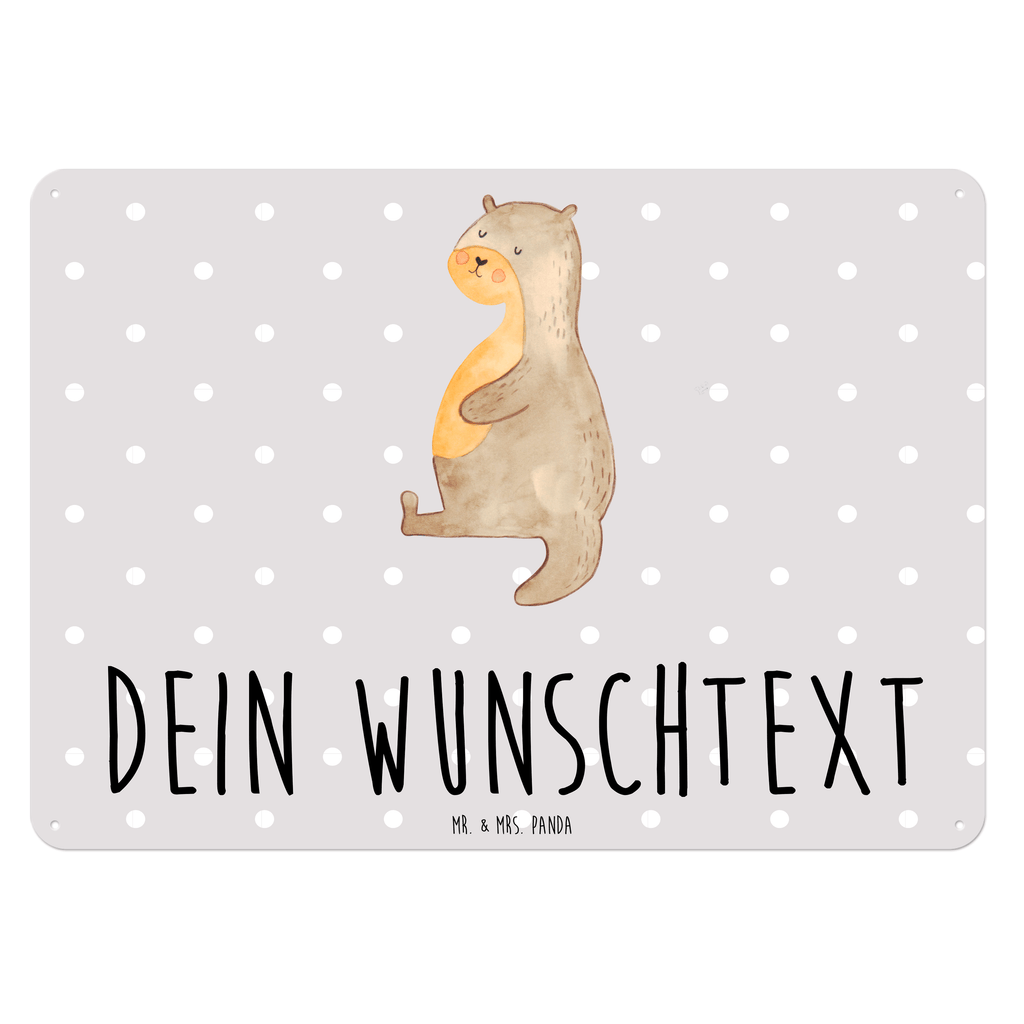 Personalisiertes Blechschild Otter Bauch Blechschild, Metallschild, Geschenk Schild, Schild, Magnet-Metall-Schild, Deko Schild, Wandschild, Wand-Dekoration, Türschild, Otter, Fischotter, Seeotter, Otter Seeotter See Otter