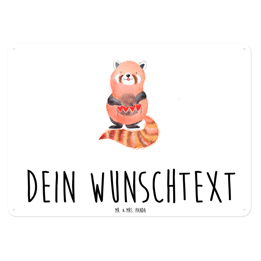 Personalisiertes Blechschild Roter Panda Blechschild, Metallschild, Geschenk Schild, Schild, Magnet-Metall-Schild, Deko Schild, Wandschild, Wand-Dekoration, Türschild, süße Tiermotive, gute Laune, lustige Sprüche, Tiere, Panda, Liebe, Rot, Herz, Liebling, Lieblingsmensch