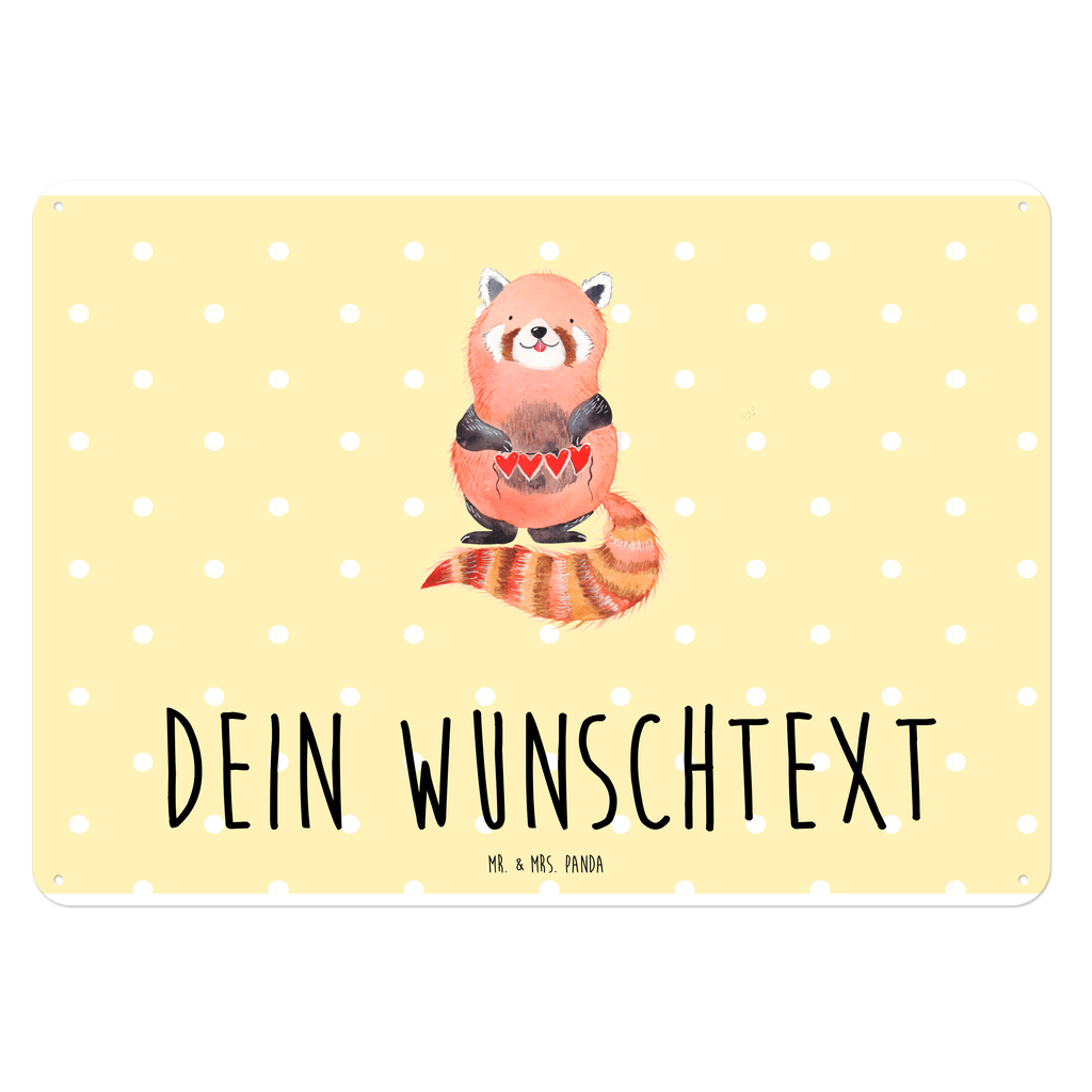 Personalisiertes Blechschild Roter Panda Blechschild, Metallschild, Geschenk Schild, Schild, Magnet-Metall-Schild, Deko Schild, Wandschild, Wand-Dekoration, Türschild, süße Tiermotive, gute Laune, lustige Sprüche, Tiere, Panda, Liebe, Rot, Herz, Liebling, Lieblingsmensch