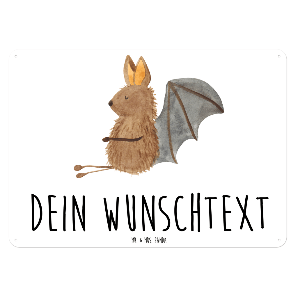 Personalisiertes Blechschild Fledermaus sitzend Blechschild, Metallschild, Geschenk Schild, Schild, Magnet-Metall-Schild, Deko Schild, Wandschild, Wand-Dekoration, Türschild, süße Tiermotive, gute Laune, lustige Sprüche, Tiere, Fledermaus, Fledermäuse, Motivation, entspannen