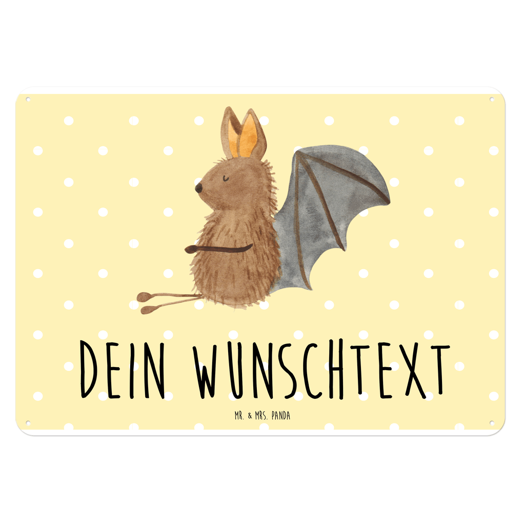 Personalisiertes Blechschild Fledermaus sitzend Blechschild, Metallschild, Geschenk Schild, Schild, Magnet-Metall-Schild, Deko Schild, Wandschild, Wand-Dekoration, Türschild, süße Tiermotive, gute Laune, lustige Sprüche, Tiere, Fledermaus, Fledermäuse, Motivation, entspannen