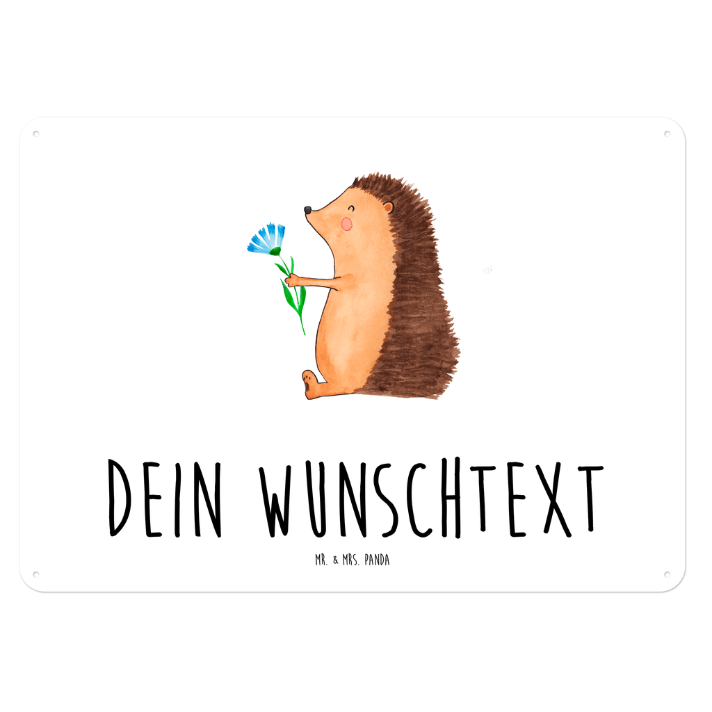 Personalisiertes Blechschild Igel mit Blume Blechschild, Metallschild, Geschenk Schild, Schild, Magnet-Metall-Schild, Deko Schild, Wandschild, Wand-Dekoration, Türschild, Tiermotive, Gute Laune, lustige Sprüche, Tiere, Igel, Gute Besserung, Genesungswünsche, Krankheit, Krankenhaus, krank, Besuch