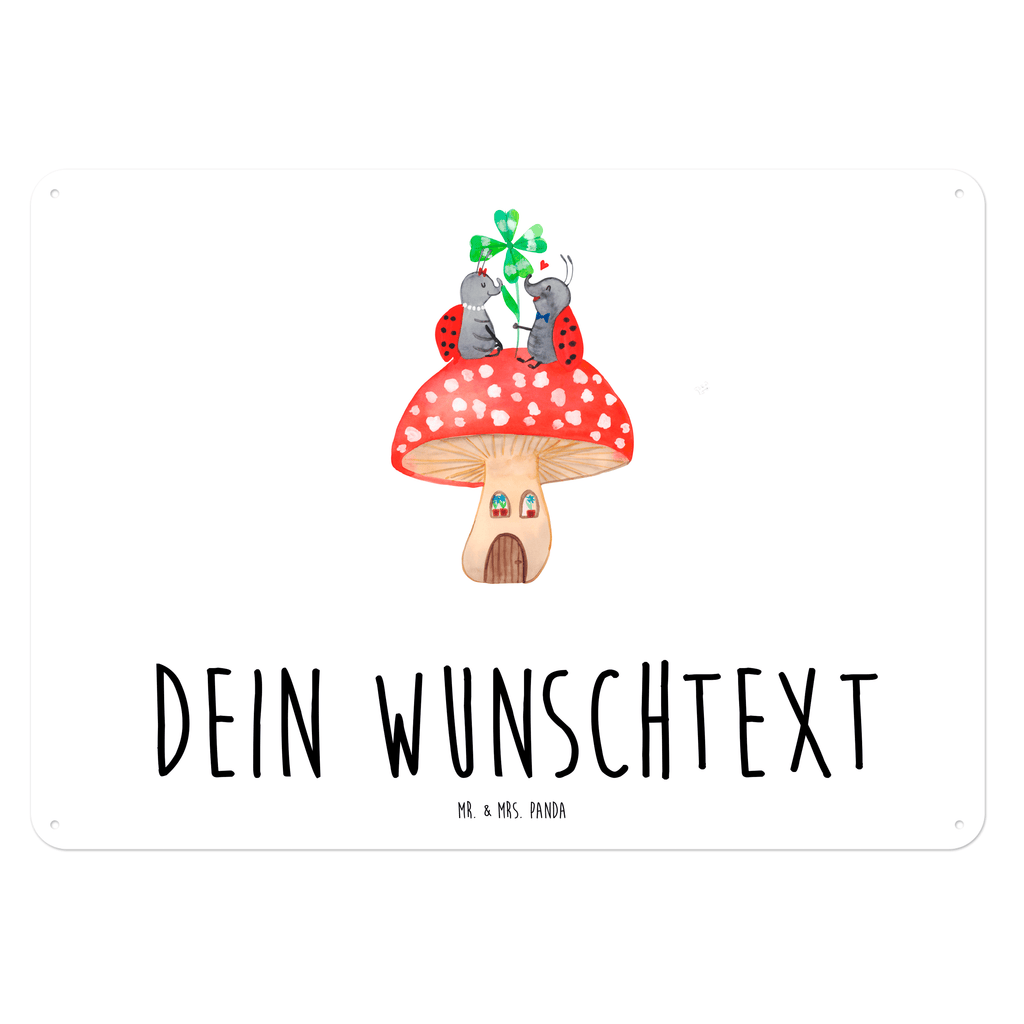 Personalisiertes Blechschild Marienkäfer Paar Fliegenpilz Blechschild, Metallschild, Geschenk Schild, Schild, Magnet-Metall-Schild, Deko Schild, Wandschild, Wand-Dekoration, Türschild, süße Tiermotive, gute Laune, lustige Sprüche, Tiere, Haus, Wohnung, zuhause, Fliegenpilz, Marienkäfer, Fleigenpilzhaus