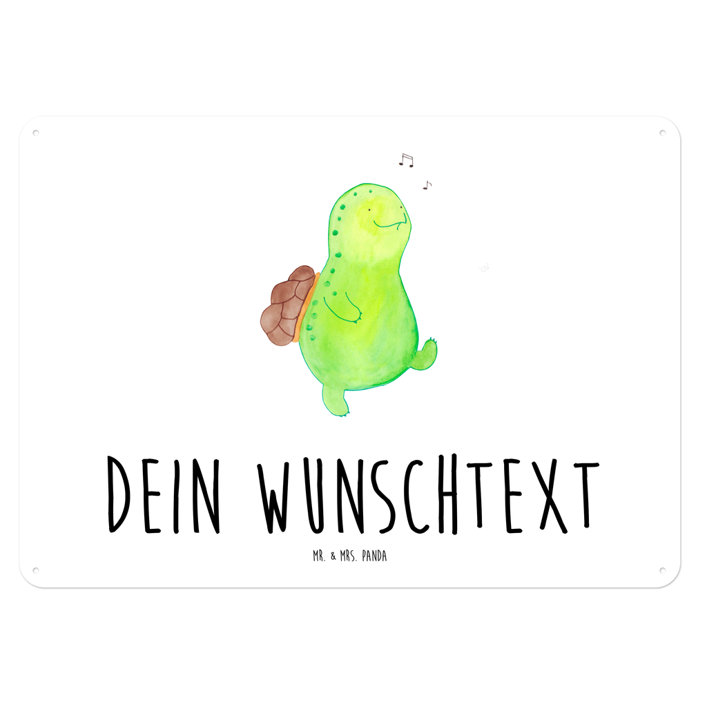 Personalisiertes Blechschild Schildkröte pfeift Blechschild, Metallschild, Geschenk Schild, Schild, Magnet-Metall-Schild, Deko Schild, Wandschild, Wand-Dekoration, Türschild, Schildkröte, Schildi, Schildkröten, fröhlich, Glück, Motivation, Lebensfreude, Depression, Trennung, Neuanfang