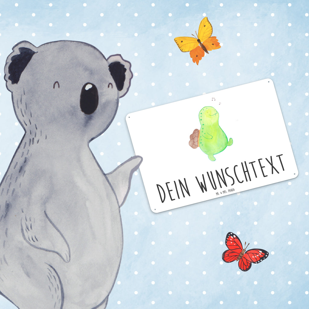 Personalisiertes Blechschild Schildkröte pfeift Blechschild, Metallschild, Geschenk Schild, Schild, Magnet-Metall-Schild, Deko Schild, Wandschild, Wand-Dekoration, Türschild, Schildkröte, Schildi, Schildkröten, fröhlich, Glück, Motivation, Lebensfreude, Depression, Trennung, Neuanfang