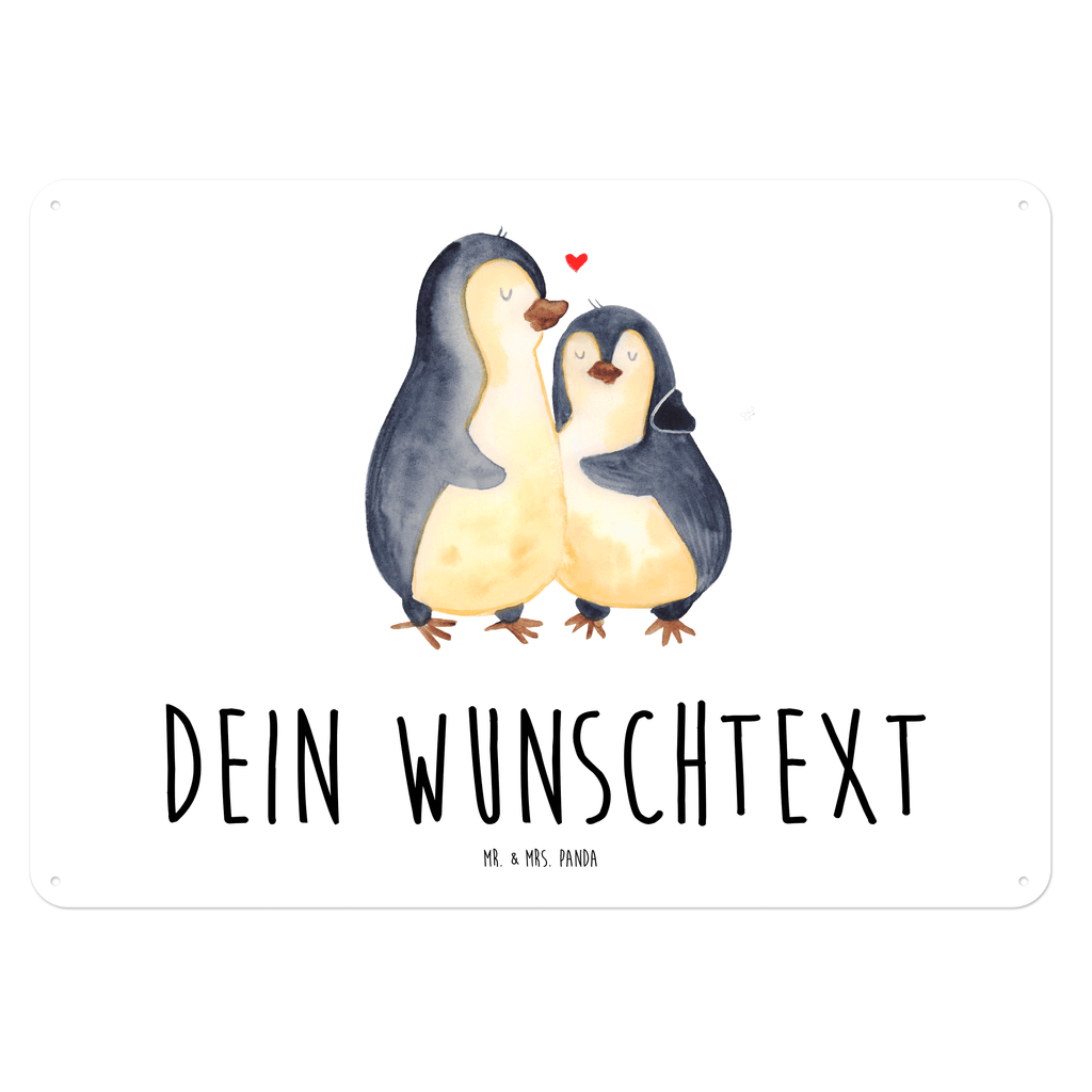 Personalisiertes Blechschild Pinguin umarmend Blechschild, Metallschild, Geschenk Schild, Schild, Magnet-Metall-Schild, Deko Schild, Wandschild, Wand-Dekoration, Türschild, Pinguin, Liebe, Liebespaar, Liebesbeweis, Liebesgeschenk, Verlobung, Jahrestag, Hochzeitstag, Hochzeit, Hochzeitsgeschenk
