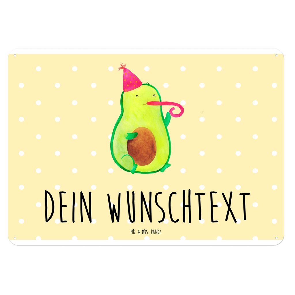 Personalisiertes Blechschild Avocado Partyhupe Blechschild, Metallschild, Geschenk Schild, Schild, Magnet-Metall-Schild, Deko Schild, Wandschild, Wand-Dekoration, Türschild, Avocado, Veggie, Vegan, Gesund, Party, Feierlichkeit, Feier, Fete, Geburtstag, Gute Laune, Tröte