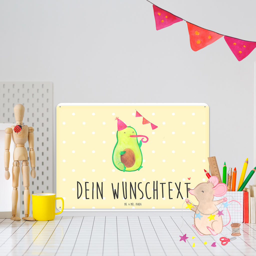 Personalisiertes Blechschild Avocado Party Time Blechschild, Metallschild, Geschenk Schild, Schild, Magnet-Metall-Schild, Deko Schild, Wandschild, Wand-Dekoration, Türschild, Avocado, Veggie, Vegan, Gesund