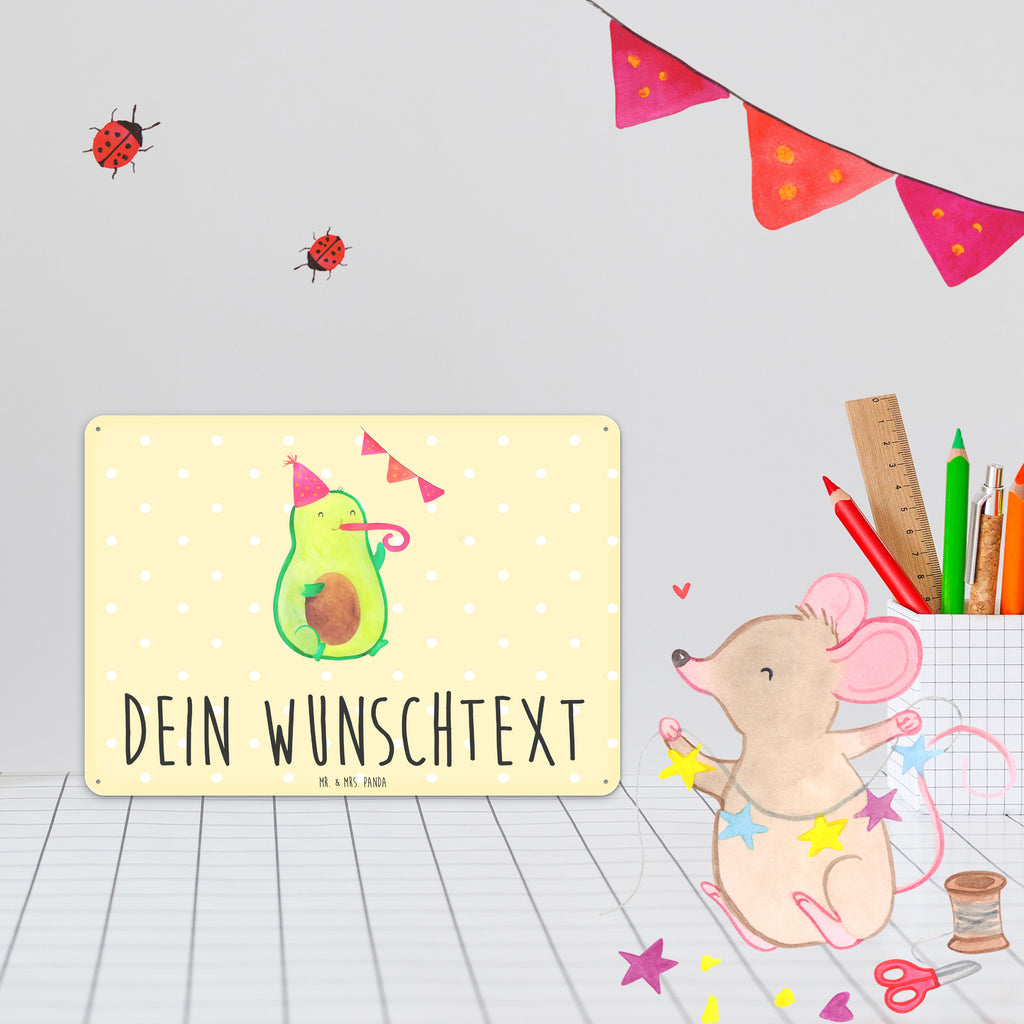 Personalisiertes Blechschild Avocado Party Time Blechschild, Metallschild, Geschenk Schild, Schild, Magnet-Metall-Schild, Deko Schild, Wandschild, Wand-Dekoration, Türschild, Avocado, Veggie, Vegan, Gesund