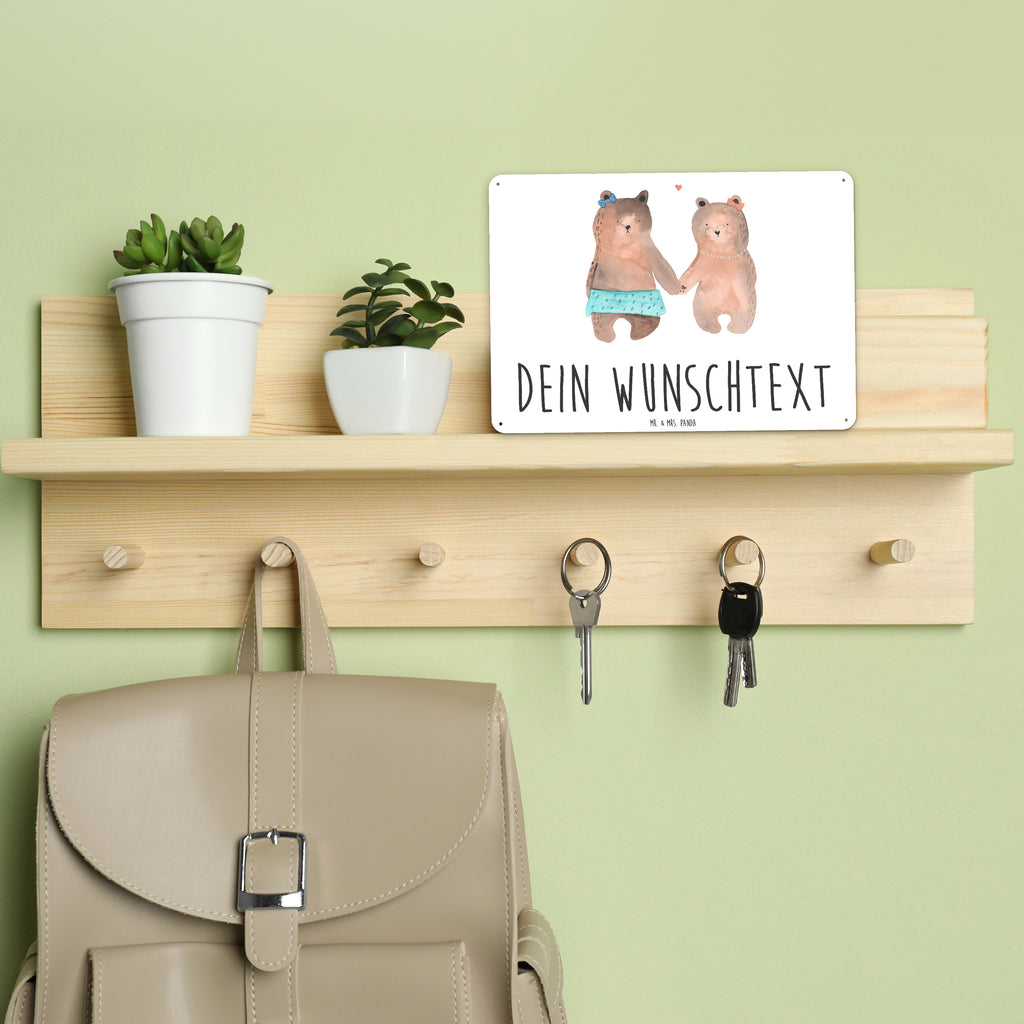Personalisiertes Blechschild Bär Freundin Blechschild, Metallschild, Geschenk Schild, Schild, Magnet-Metall-Schild, Deko Schild, Wandschild, Wand-Dekoration, Türschild, Bär, Teddy, Teddybär, Bär Freundin Beste Freund Liebe Liebesbeweis Verliebt Kumpel Kumpeliene
