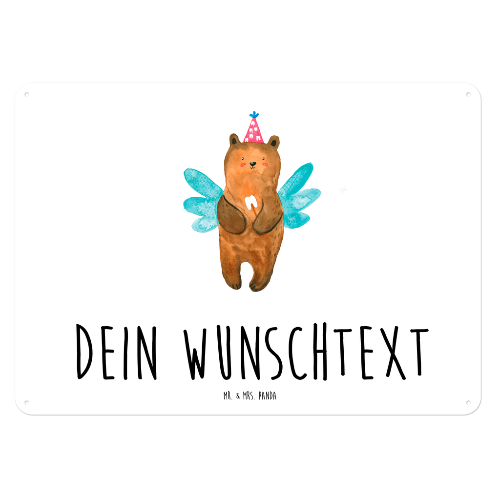 Personalisiertes Blechschild Zahnfee Bär Blechschild, Metallschild, Geschenk Schild, Schild, Magnet-Metall-Schild, Deko Schild, Wandschild, Wand-Dekoration, Türschild, Bär, Teddy, Teddybär, Zahnfee, Fee, Milchzahn, Erster Zahn