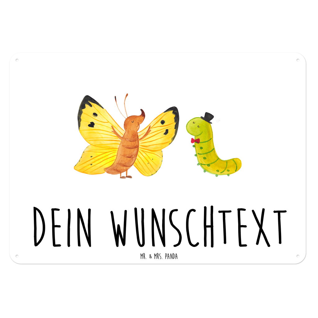 Personalisiertes Blechschild Raupe & Schmetterling Blechschild, Metallschild, Geschenk Schild, Schild, Magnet-Metall-Schild, Deko Schild, Wandschild, Wand-Dekoration, Türschild, süße Tiermotive, gute Laune, lustige Sprüche, Tiere, Raupe, Schmetterling, Zitronenfalter, Entwicklung, Erwachsen werden, Kokon, Hut, Hütchen, Schönheit, Aufwachsen