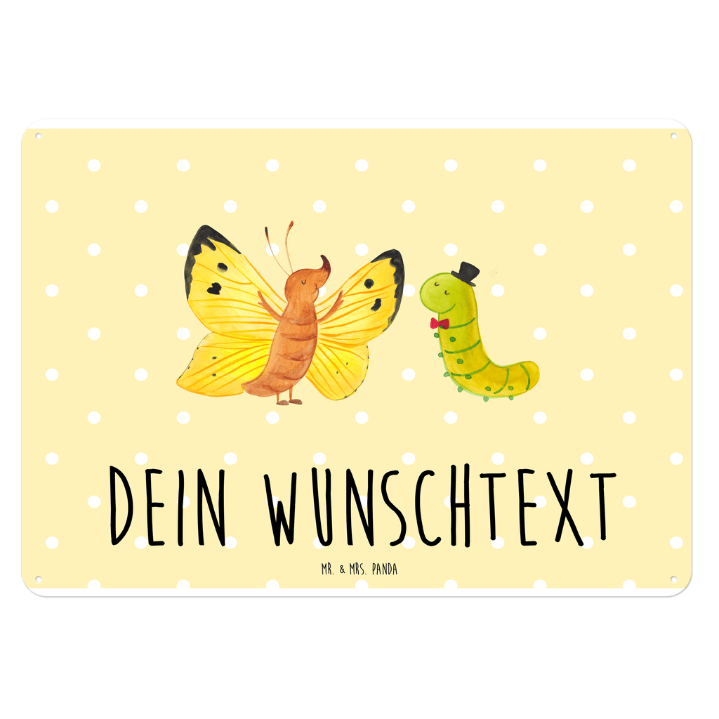 Personalisiertes Blechschild Raupe & Schmetterling Blechschild, Metallschild, Geschenk Schild, Schild, Magnet-Metall-Schild, Deko Schild, Wandschild, Wand-Dekoration, Türschild, süße Tiermotive, gute Laune, lustige Sprüche, Tiere, Raupe, Schmetterling, Zitronenfalter, Entwicklung, Erwachsen werden, Kokon, Hut, Hütchen, Schönheit, Aufwachsen