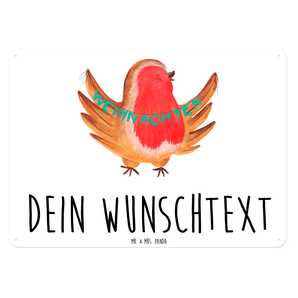 Personalisiertes Blechschild Rotkehlchen Weihnachten Blechschild, Metallschild, Geschenk Schild, Schild, Magnet-Metall-Schild, Deko Schild, Wandschild, Wand-Dekoration, Türschild, Winter, Weihnachten, Weihnachtsdeko, Nikolaus, Advent, Heiligabend, Wintermotiv, Frohe Weihnachten, Weihnachtsmotiv, Weihnachtsgruß, Vogel, xmas