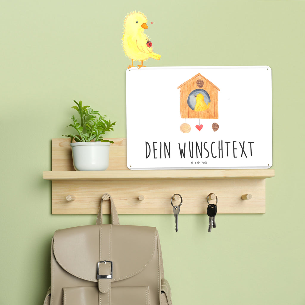 Personalisiertes Blechschild Vogelhaus sweet Home Blechschild, Metallschild, Geschenk Schild, Schild, Magnet-Metall-Schild, Deko Schild, Wandschild, Wand-Dekoration, Türschild, Tiermotive, Gute Laune, lustige Sprüche, Tiere, Vogelhaus, Vogel, Home sweet Home, Einzug, Umzug, Geschenk, Einzugsgeschenk, Hausbau, Haus