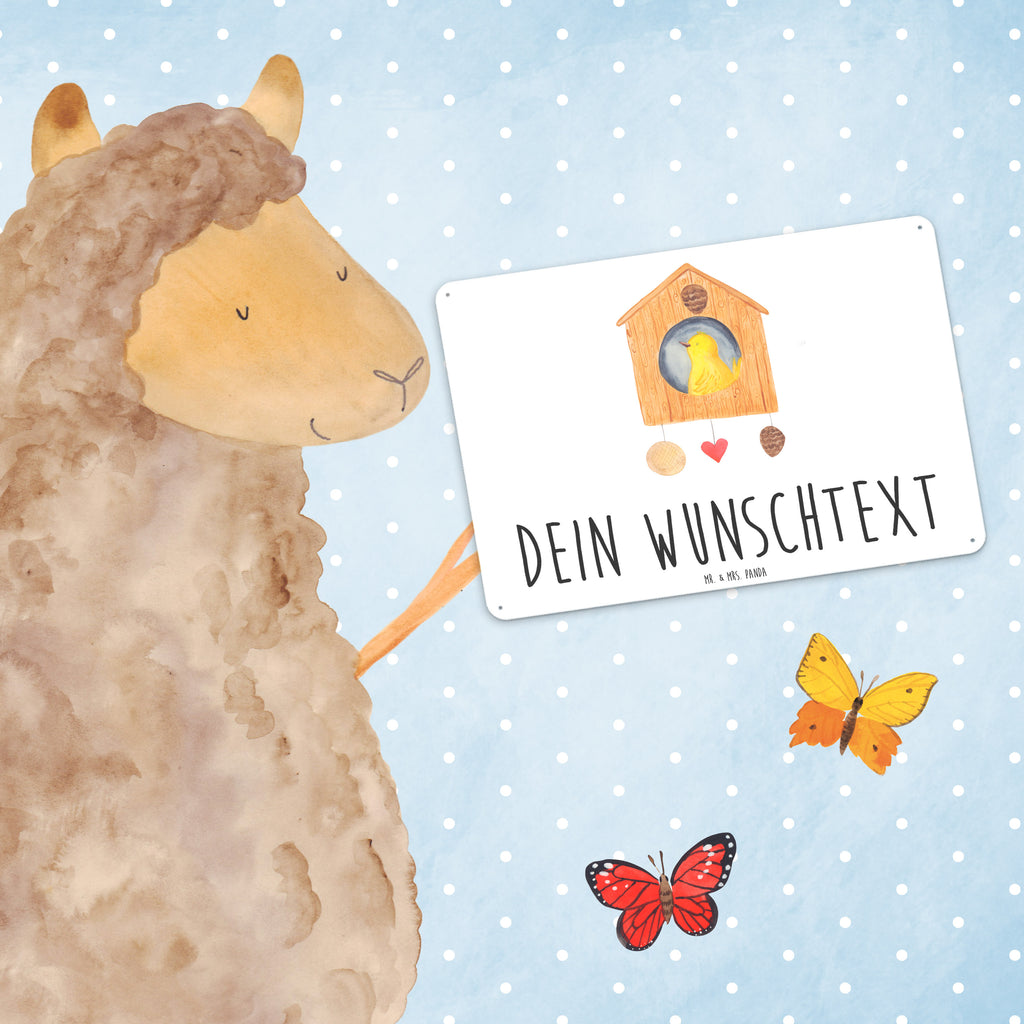 Personalisiertes Blechschild Vogelhaus sweet Home Blechschild, Metallschild, Geschenk Schild, Schild, Magnet-Metall-Schild, Deko Schild, Wandschild, Wand-Dekoration, Türschild, Tiermotive, Gute Laune, lustige Sprüche, Tiere, Vogelhaus, Vogel, Home sweet Home, Einzug, Umzug, Geschenk, Einzugsgeschenk, Hausbau, Haus