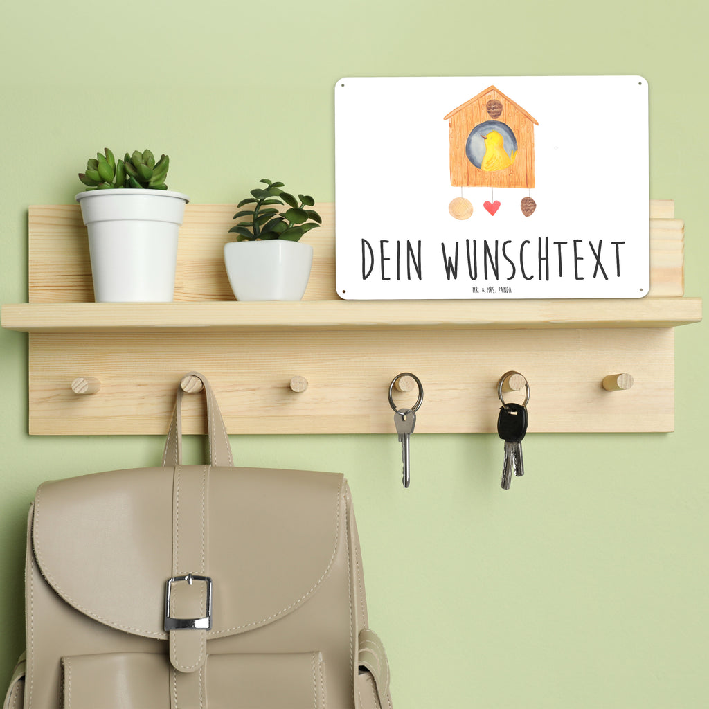 Personalisiertes Blechschild Vogelhaus sweet Home Blechschild, Metallschild, Geschenk Schild, Schild, Magnet-Metall-Schild, Deko Schild, Wandschild, Wand-Dekoration, Türschild, Tiermotive, Gute Laune, lustige Sprüche, Tiere, Vogelhaus, Vogel, Home sweet Home, Einzug, Umzug, Geschenk, Einzugsgeschenk, Hausbau, Haus