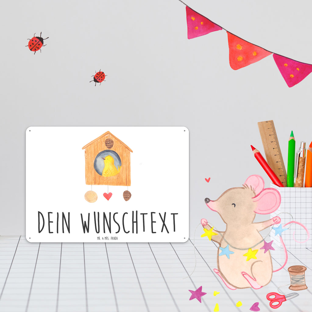 Personalisiertes Blechschild Vogelhaus sweet Home Blechschild, Metallschild, Geschenk Schild, Schild, Magnet-Metall-Schild, Deko Schild, Wandschild, Wand-Dekoration, Türschild, Tiermotive, Gute Laune, lustige Sprüche, Tiere, Vogelhaus, Vogel, Home sweet Home, Einzug, Umzug, Geschenk, Einzugsgeschenk, Hausbau, Haus