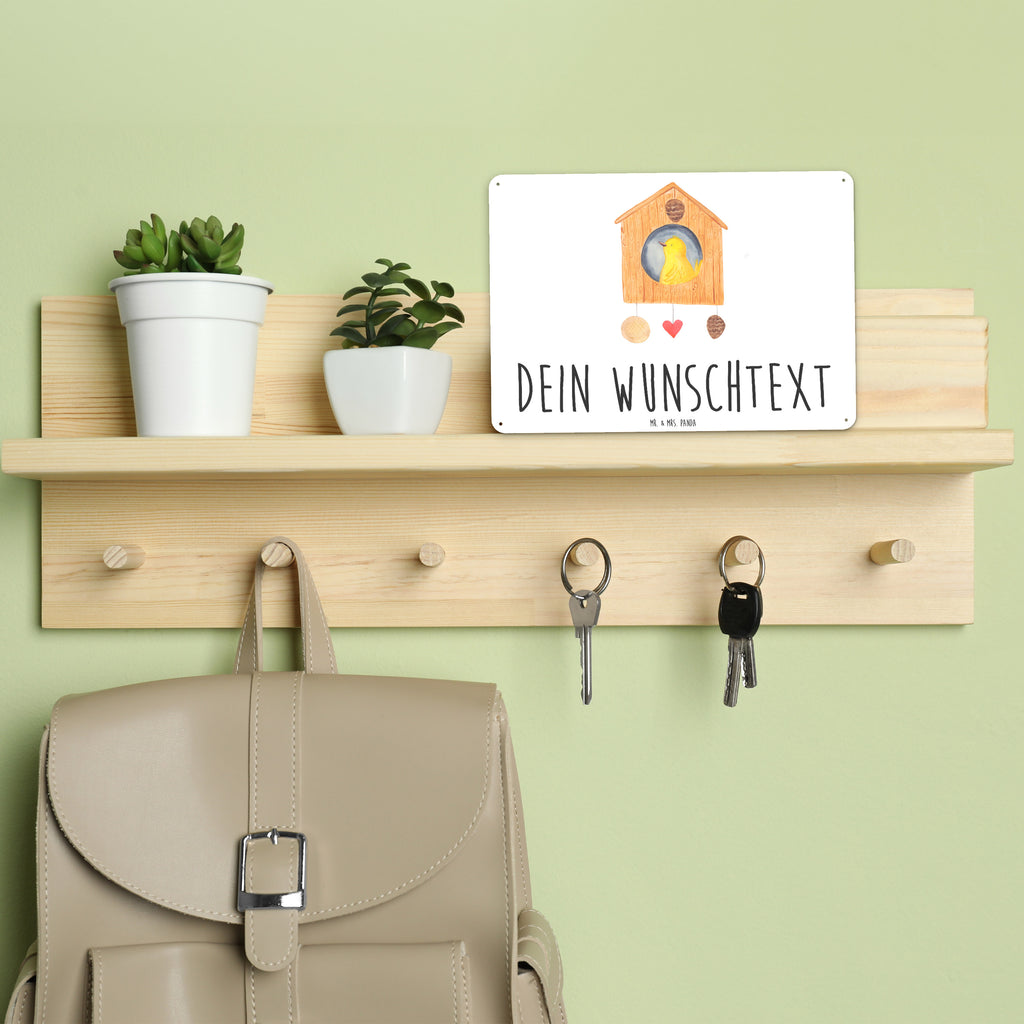 Personalisiertes Blechschild Vogelhaus sweet Home Blechschild, Metallschild, Geschenk Schild, Schild, Magnet-Metall-Schild, Deko Schild, Wandschild, Wand-Dekoration, Türschild, Tiermotive, Gute Laune, lustige Sprüche, Tiere, Vogelhaus, Vogel, Home sweet Home, Einzug, Umzug, Geschenk, Einzugsgeschenk, Hausbau, Haus
