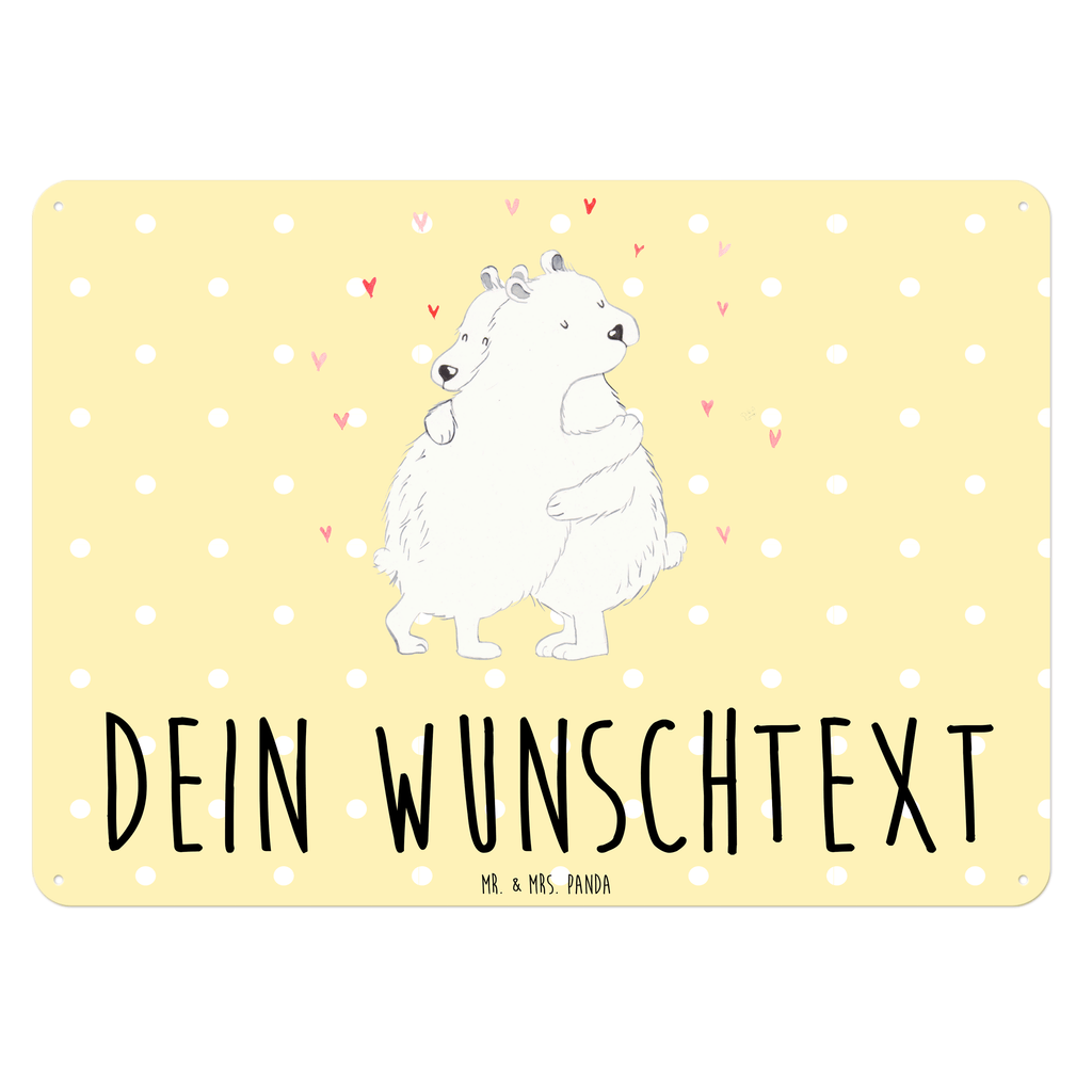 Personalisiertes Blechschild Eisbär Umarmen Blechschild, Metallschild, Geschenk Schild, Schild, Magnet-Metall-Schild, Deko Schild, Wandschild, Wand-Dekoration, Türschild, süße Tiermotive, gute Laune, lustige Sprüche, Tiere