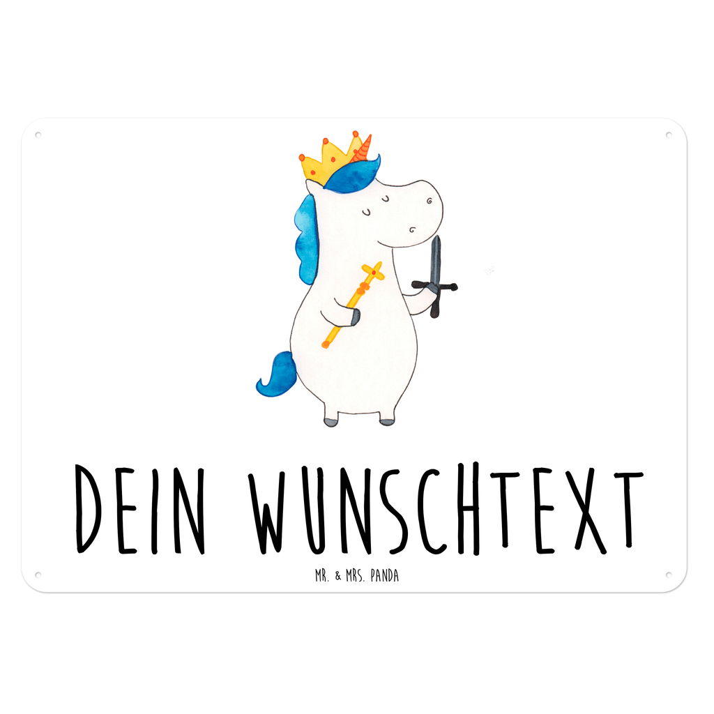 Personalisiertes Blechschild Einhorn König mit Schwert Blechschild, Metallschild, Geschenk Schild, Schild, Magnet-Metall-Schild, Deko Schild, Wandschild, Wand-Dekoration, Türschild, Einhorn, Einhörner, Einhorn Deko, Pegasus, Unicorn, König, Ritter, Mittelalter