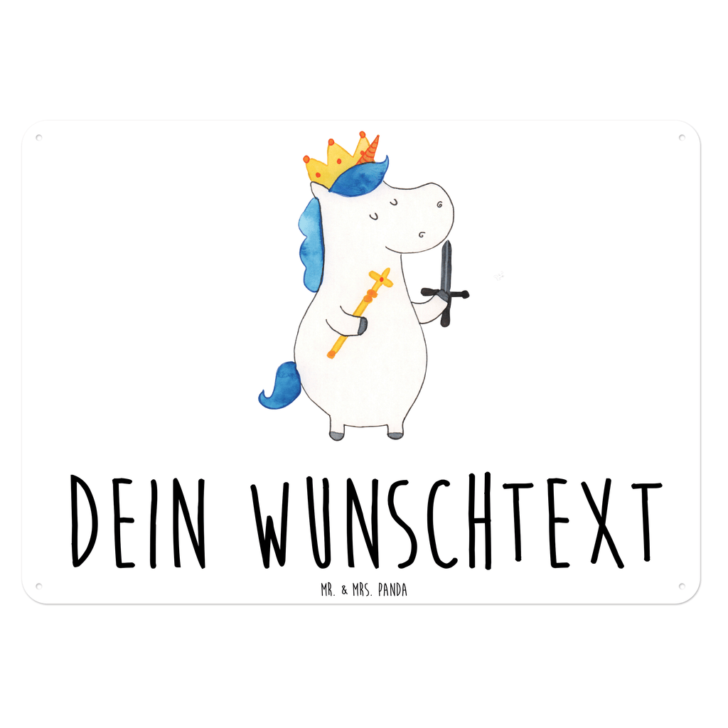 Personalisiertes Blechschild Einhorn König mit Schwert Blechschild, Metallschild, Geschenk Schild, Schild, Magnet-Metall-Schild, Deko Schild, Wandschild, Wand-Dekoration, Türschild, Einhorn, Einhörner, Einhorn Deko, Pegasus, Unicorn, König, Ritter, Mittelalter