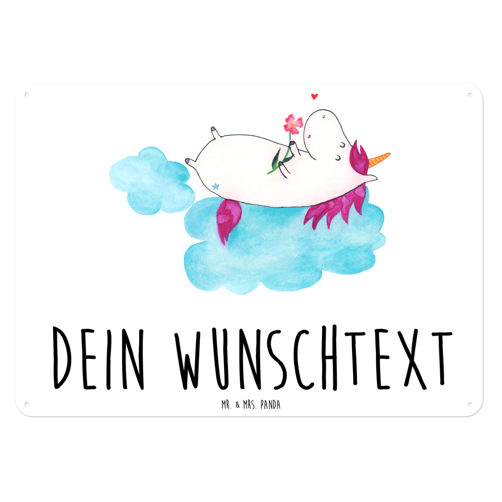 Personalisiertes Blechschild Einhorn verliebt auf Wolke Blechschild, Metallschild, Geschenk Schild, Schild, Magnet-Metall-Schild, Deko Schild, Wandschild, Wand-Dekoration, Türschild, Einhorn, Einhörner, Einhorn Deko, Pegasus, Unicorn, verliebt, Liebe, Liebesbeweis, Freundin, Wolke