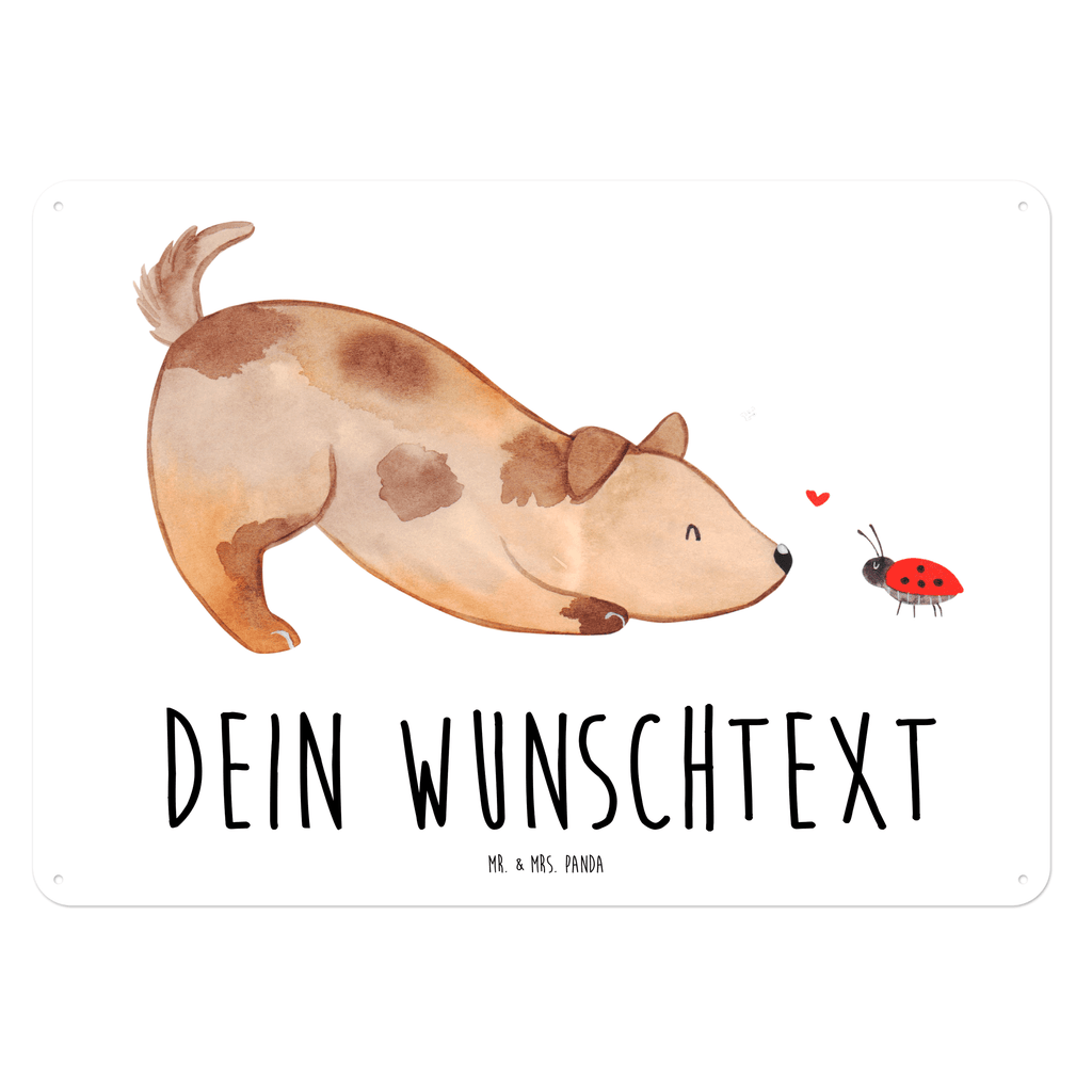 Personalisiertes Blechschild Hund Marienkäfer Blechschild, Metallschild, Geschenk Schild, Schild, Magnet-Metall-Schild, Deko Schild, Wandschild, Wand-Dekoration, Türschild, Hund, Hundemotiv, Haustier, Hunderasse, Tierliebhaber, Hundebesitzer, Sprüche, Hunde, Hundespruch, Marienkäfer, Mischling, Mischlinghund