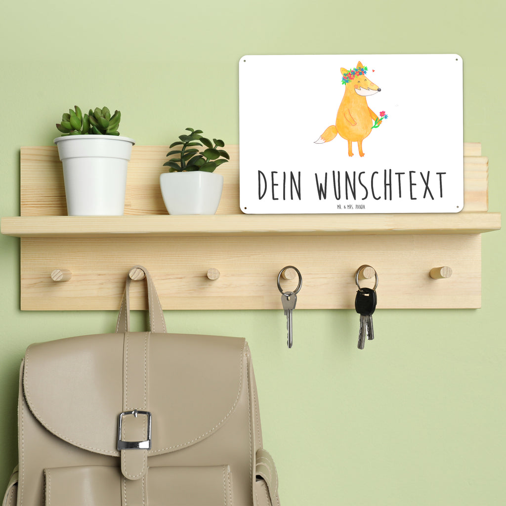 Personalisiertes Blechschild Fuchs Blumenliebe Blechschild, Metallschild, Geschenk Schild, Schild, Magnet-Metall-Schild, Deko Schild, Wandschild, Wand-Dekoration, Türschild, Fuchs, Füchse, Fox, Liebe, Freundin, Fuchsmädchen, Blumenmädchen, Freundinnen, Liebesbeweis, Blume, Blumen, Motivation, Freude, ich, mich, Selbstliebe