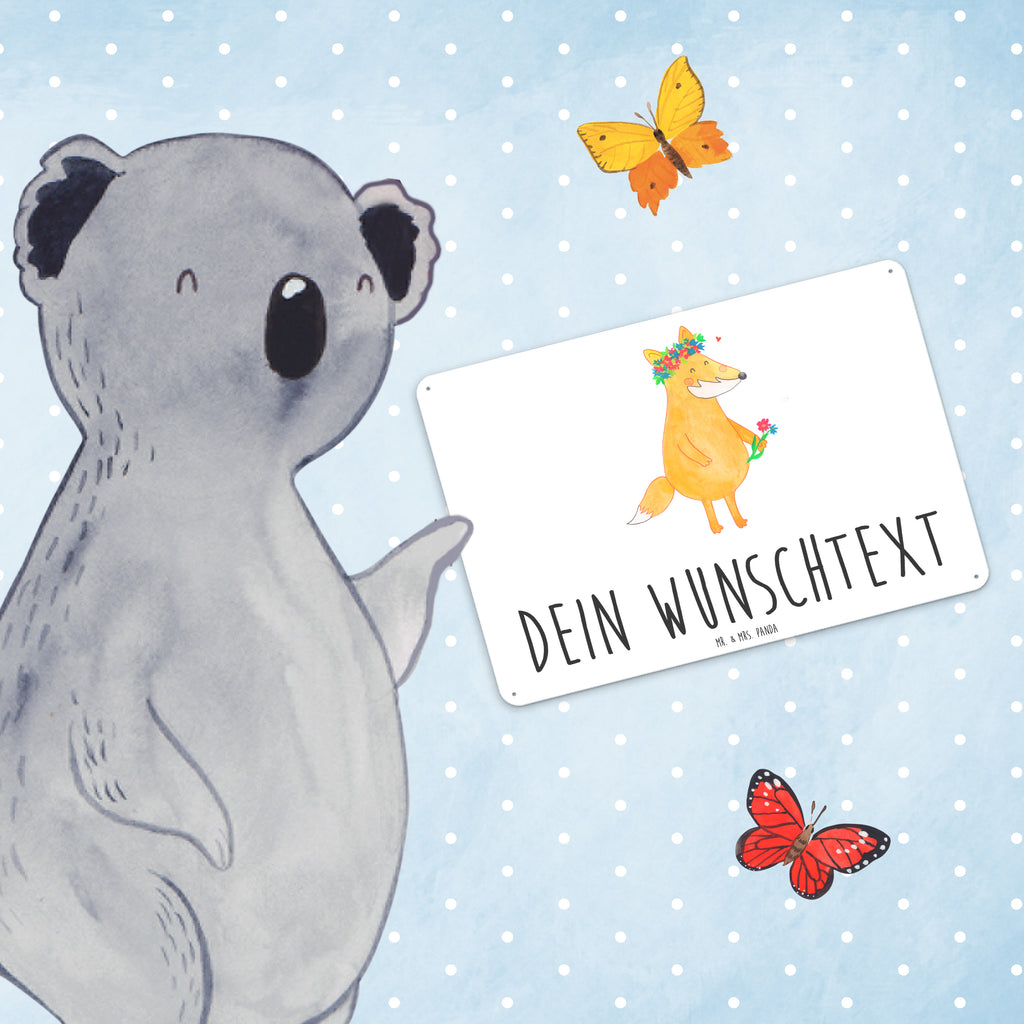 Personalisiertes Blechschild Fuchs Blumenliebe Blechschild, Metallschild, Geschenk Schild, Schild, Magnet-Metall-Schild, Deko Schild, Wandschild, Wand-Dekoration, Türschild, Fuchs, Füchse, Fox, Liebe, Freundin, Fuchsmädchen, Blumenmädchen, Freundinnen, Liebesbeweis, Blume, Blumen, Motivation, Freude, ich, mich, Selbstliebe