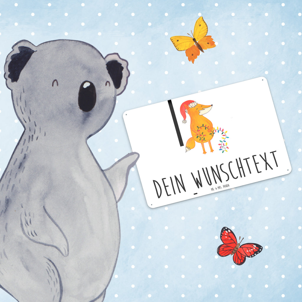 Personalisiertes Blechschild Fuchs Weihnachten Blechschild, Metallschild, Geschenk Schild, Schild, Magnet-Metall-Schild, Deko Schild, Wandschild, Wand-Dekoration, Türschild, Winter, Weihnachten, Weihnachtsdeko, Nikolaus, Advent, Heiligabend, Wintermotiv, Fuchs, Füchse, Spruch schön, Geschenk Weihnachten, Weihnachtsmann, Weihnachtszeit