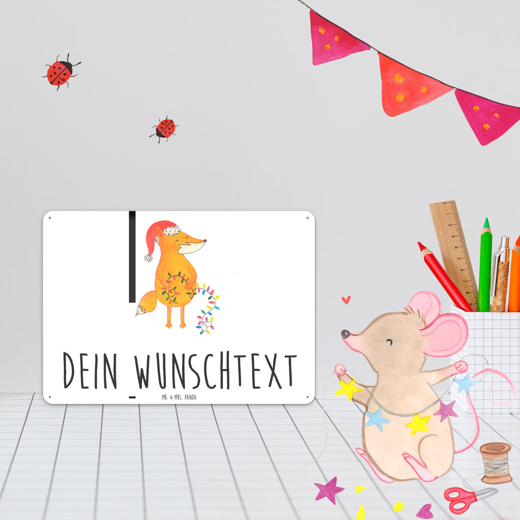 Personalisiertes Blechschild Fuchs Weihnachten Blechschild, Metallschild, Geschenk Schild, Schild, Magnet-Metall-Schild, Deko Schild, Wandschild, Wand-Dekoration, Türschild, Winter, Weihnachten, Weihnachtsdeko, Nikolaus, Advent, Heiligabend, Wintermotiv, Fuchs, Füchse, Spruch schön, Geschenk Weihnachten, Weihnachtsmann, Weihnachtszeit
