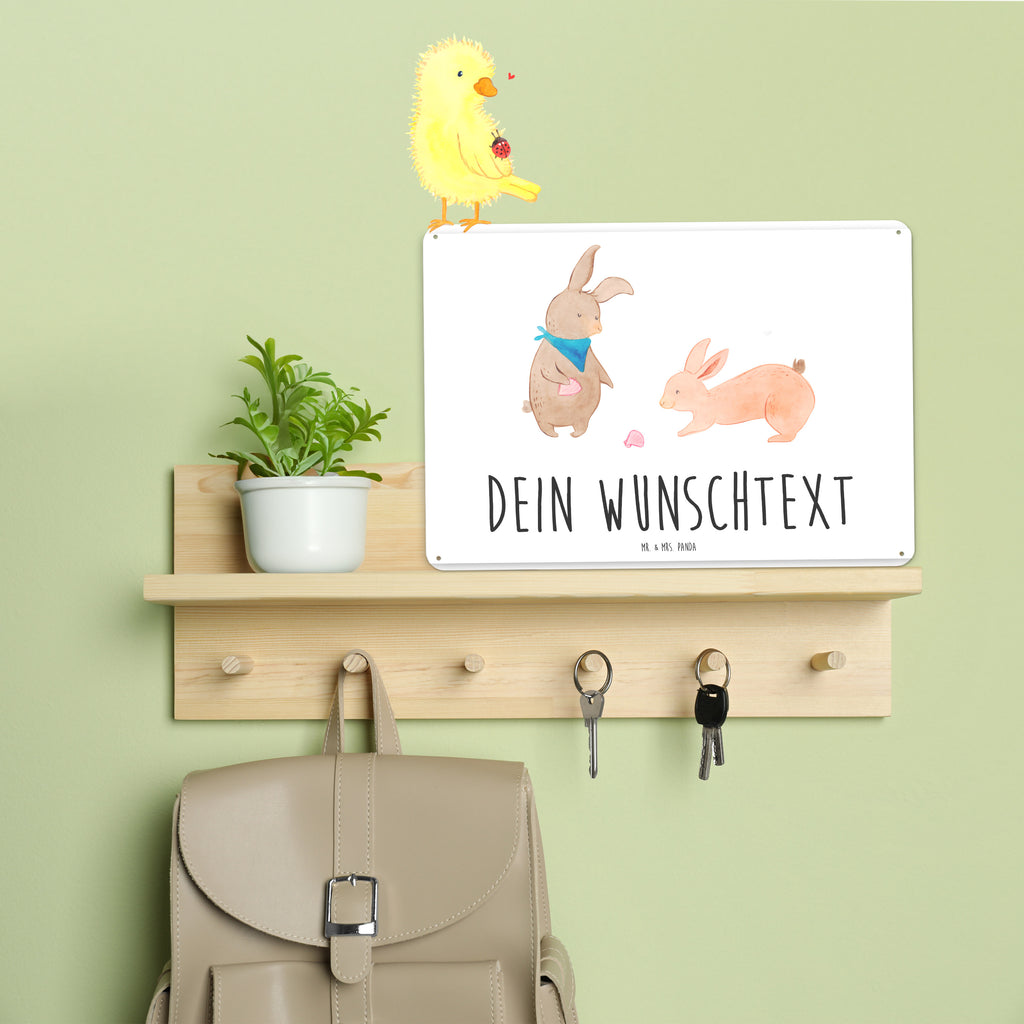 Personalisiertes Blechschild Hasen Muschel Blechschild, Metallschild, Geschenk Schild, Schild, Magnet-Metall-Schild, Deko Schild, Wandschild, Wand-Dekoration, Türschild, Familie, Vatertag, Muttertag, Bruder, Schwester, Mama, Papa, Oma, Opa, Hasen, beste Freundin, Freundin, Freundinnen, best friends, BFF, Muscheln sammeln, Muscheln, Meer