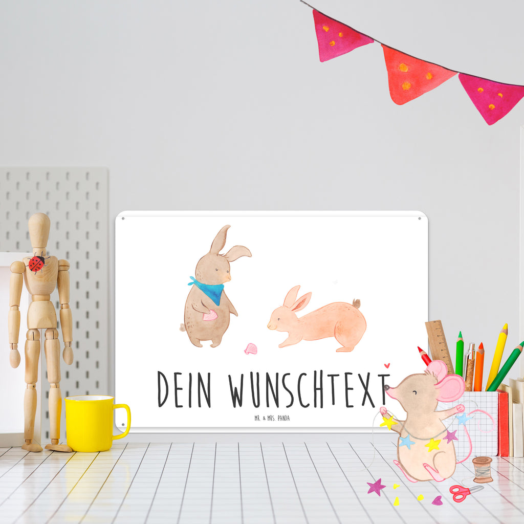 Personalisiertes Blechschild Hasen Muschel Blechschild, Metallschild, Geschenk Schild, Schild, Magnet-Metall-Schild, Deko Schild, Wandschild, Wand-Dekoration, Türschild, Familie, Vatertag, Muttertag, Bruder, Schwester, Mama, Papa, Oma, Opa, Hasen, beste Freundin, Freundin, Freundinnen, best friends, BFF, Muscheln sammeln, Muscheln, Meer