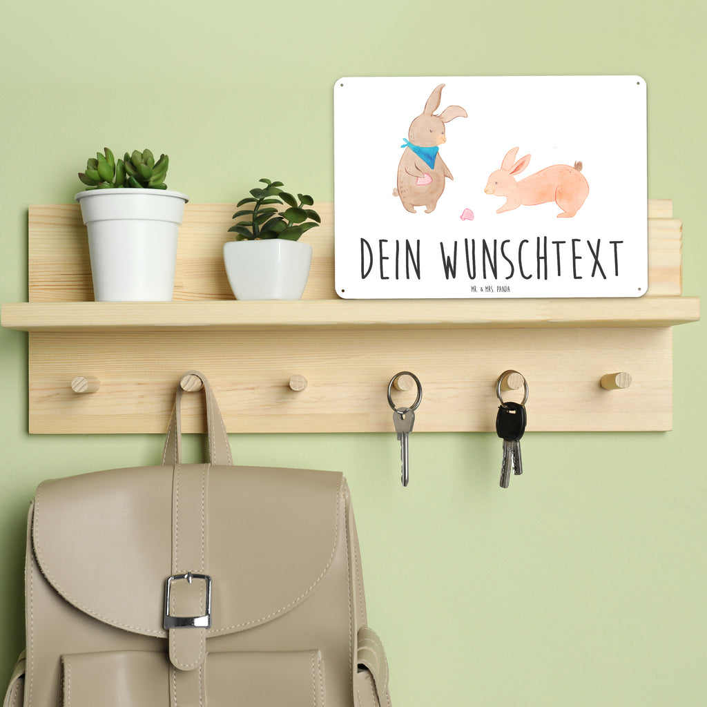 Personalisiertes Blechschild Hasen Muschel Blechschild, Metallschild, Geschenk Schild, Schild, Magnet-Metall-Schild, Deko Schild, Wandschild, Wand-Dekoration, Türschild, Familie, Vatertag, Muttertag, Bruder, Schwester, Mama, Papa, Oma, Opa, Hasen, beste Freundin, Freundin, Freundinnen, best friends, BFF, Muscheln sammeln, Muscheln, Meer