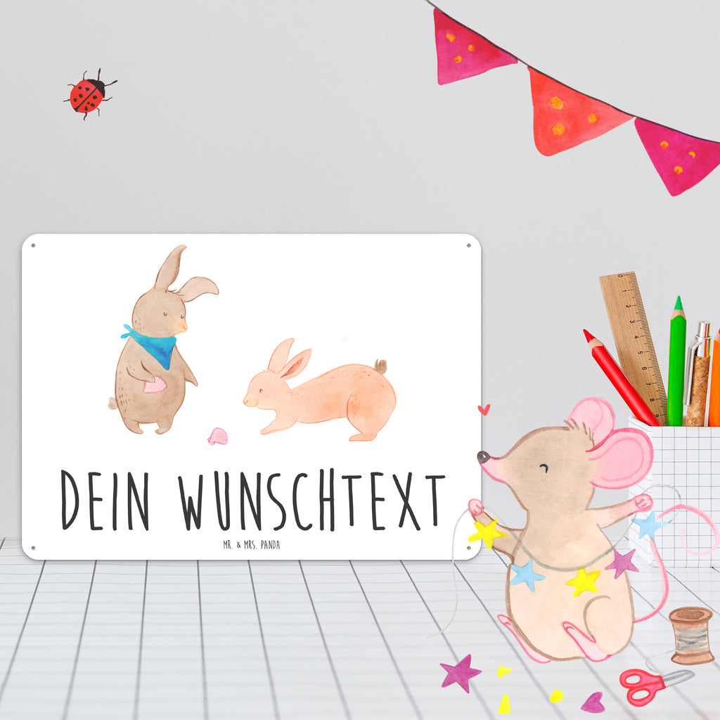 Personalisiertes Blechschild Hasen Muschel Blechschild, Metallschild, Geschenk Schild, Schild, Magnet-Metall-Schild, Deko Schild, Wandschild, Wand-Dekoration, Türschild, Familie, Vatertag, Muttertag, Bruder, Schwester, Mama, Papa, Oma, Opa, Hasen, beste Freundin, Freundin, Freundinnen, best friends, BFF, Muscheln sammeln, Muscheln, Meer