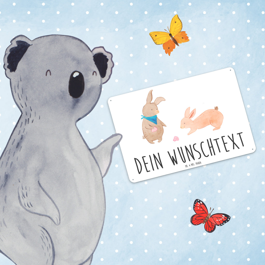 Personalisiertes Blechschild Hasen Muschel Blechschild, Metallschild, Geschenk Schild, Schild, Magnet-Metall-Schild, Deko Schild, Wandschild, Wand-Dekoration, Türschild, Familie, Vatertag, Muttertag, Bruder, Schwester, Mama, Papa, Oma, Opa, Hasen, beste Freundin, Freundin, Freundinnen, best friends, BFF, Muscheln sammeln, Muscheln, Meer