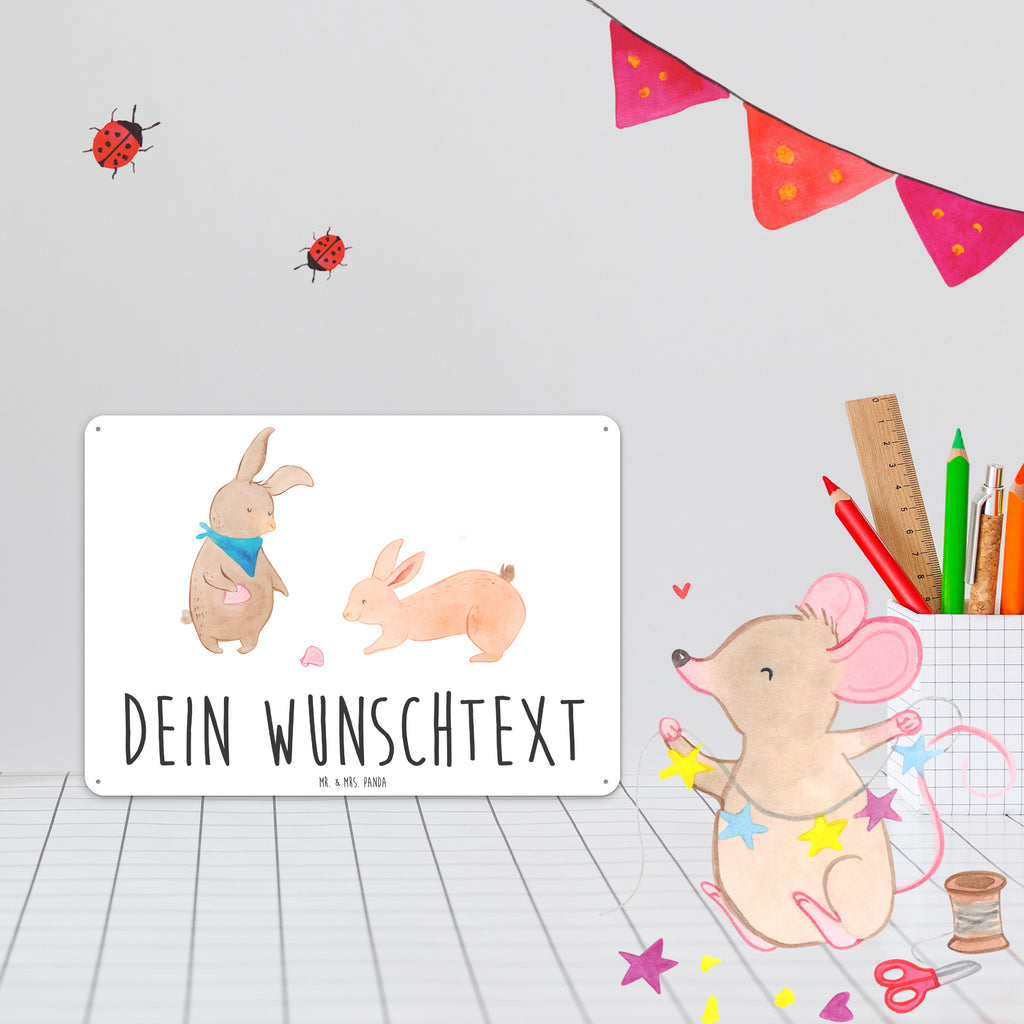 Personalisiertes Blechschild Hasen Muschel Blechschild, Metallschild, Geschenk Schild, Schild, Magnet-Metall-Schild, Deko Schild, Wandschild, Wand-Dekoration, Türschild, Familie, Vatertag, Muttertag, Bruder, Schwester, Mama, Papa, Oma, Opa, Hasen, beste Freundin, Freundin, Freundinnen, best friends, BFF, Muscheln sammeln, Muscheln, Meer