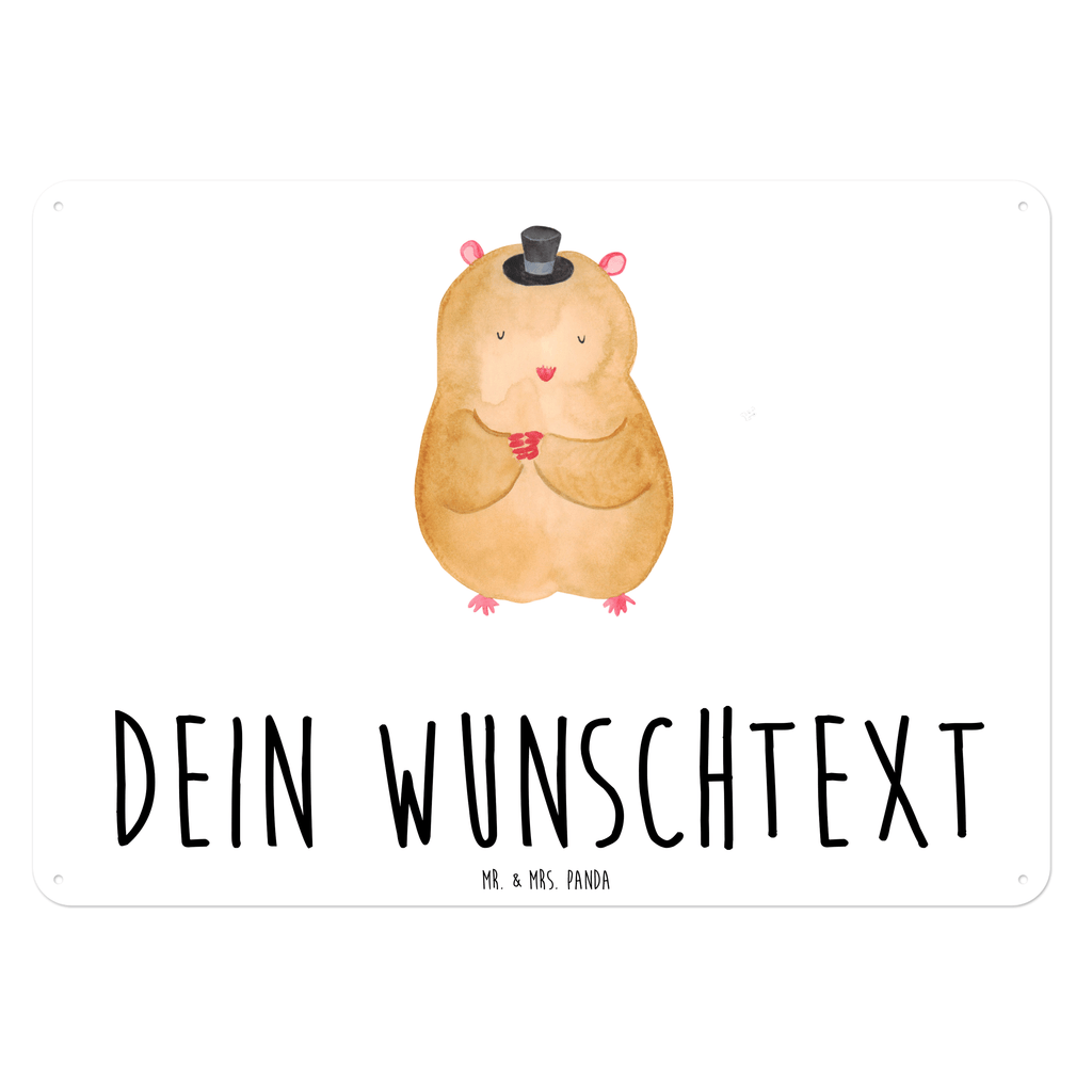Personalisiertes Blechschild Hamster mit Hut Blechschild, Metallschild, Geschenk Schild, Schild, Magnet-Metall-Schild, Deko Schild, Wandschild, Wand-Dekoration, Türschild, Tiermotive, Gute Laune, lustige Sprüche, Tiere, Hamster, Hut, Magier, Zylinder, Zwerghamster, Zauberer, Houdini