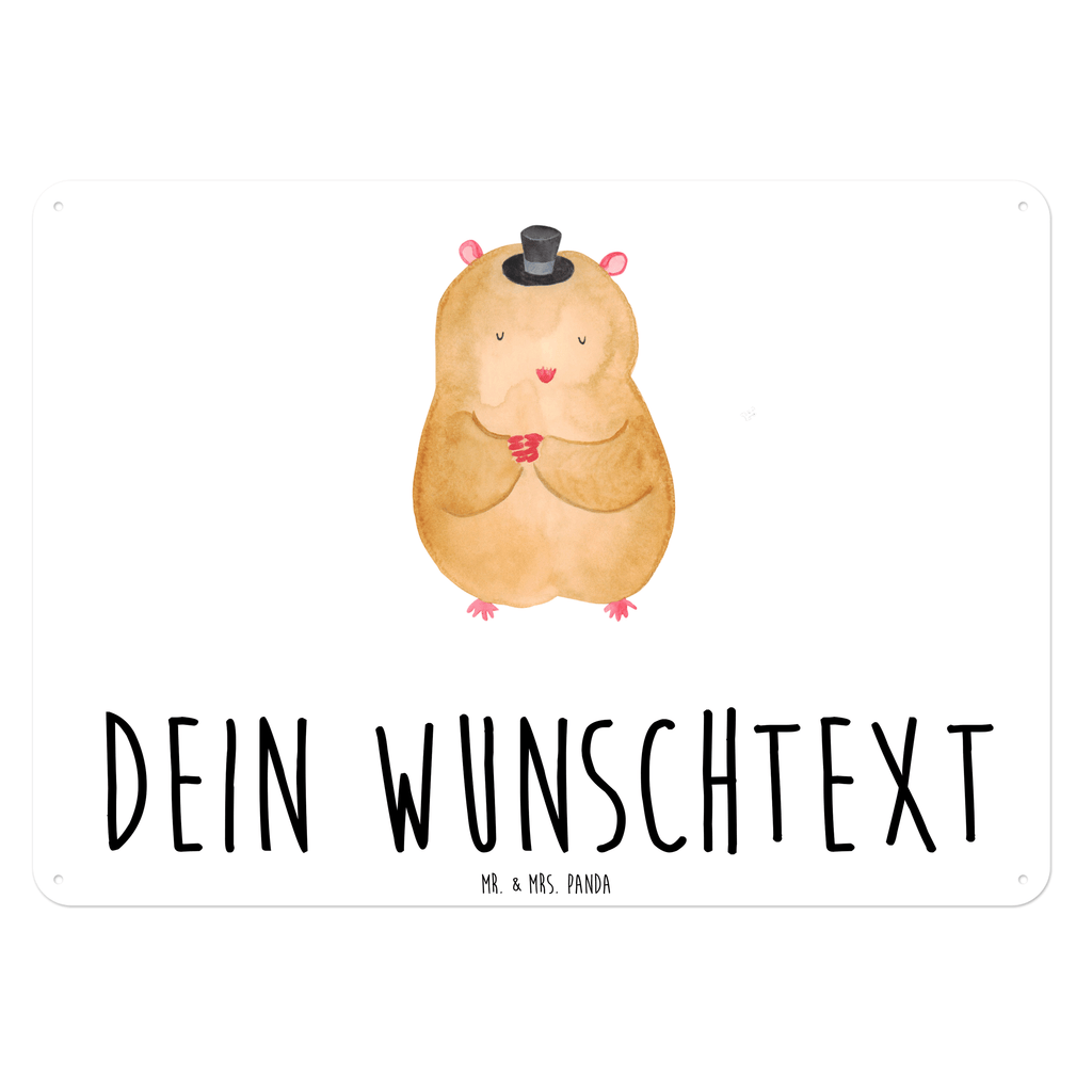 Personalisiertes Blechschild Hamster mit Hut Blechschild, Metallschild, Geschenk Schild, Schild, Magnet-Metall-Schild, Deko Schild, Wandschild, Wand-Dekoration, Türschild, Tiermotive, Gute Laune, lustige Sprüche, Tiere, Hamster, Hut, Magier, Zylinder, Zwerghamster, Zauberer, Houdini